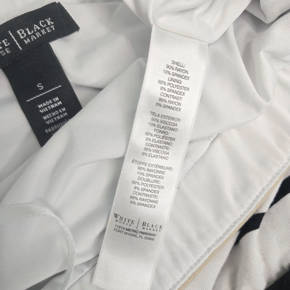 White House Black Market Bohemian Black and White Strapless Striped Dress - Picture 15 of 15